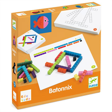 Djeco Educational Game of Composing Images with Colorful Sticks 